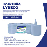 Torkrulle LYRECO 148,5m blå 6/fp - Primmeshiper