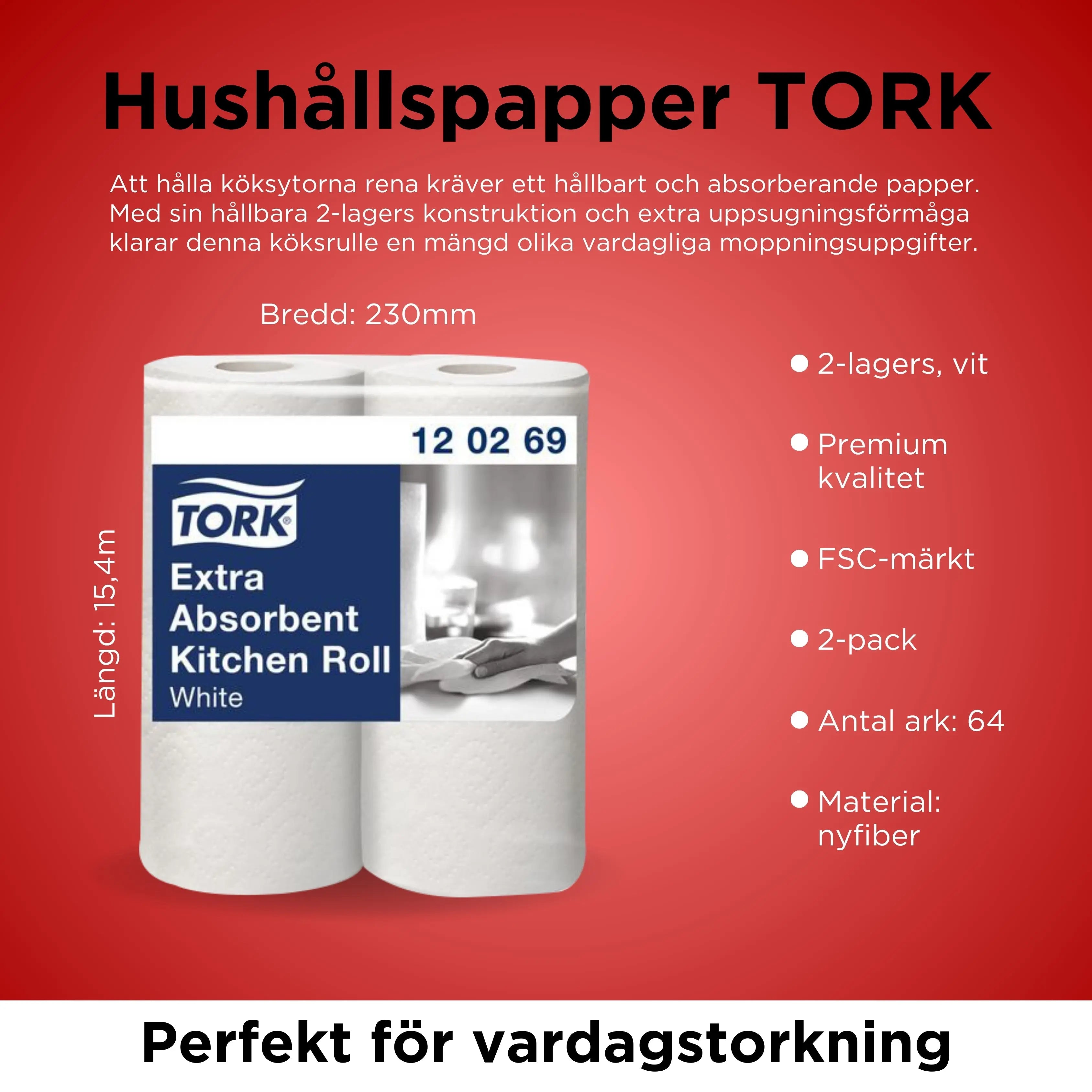 Hushållspapper TORK Pre Plus 2-lag 2/fp - Primmeshiper