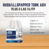 Hushållspapper TORK Adv Plus 2-lag 14/fp - Primmeshiper