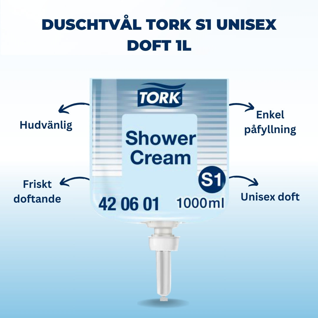 Duschtvål TORK S1 Unisexdoft 1L - Primmeshiper