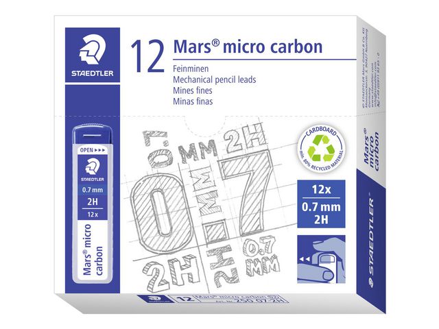 Reservstift STAEDTLER 0,7mm 2H 12/fp - Primmeshiper