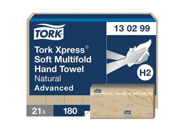 Handduk TORK Adv H2 2-lag natur 3780/fp - Primmeshiper
