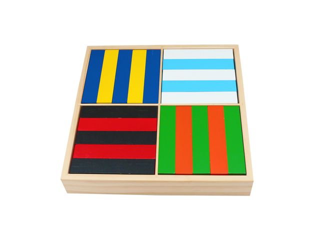 Byggklossar trä färg 12x2,5x0,8cm 100st - Primmeshiper