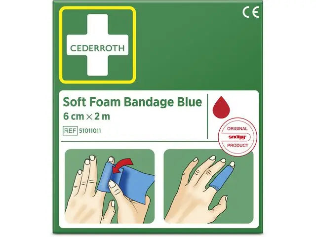 Plåster CEDERROTH SoftFoam 6cmx2,0m blå - Primmeshiper
