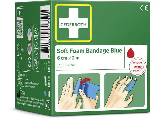 Plåster CEDERROTH SoftFoam 6cmx2,0m blå - Primmeshiper
