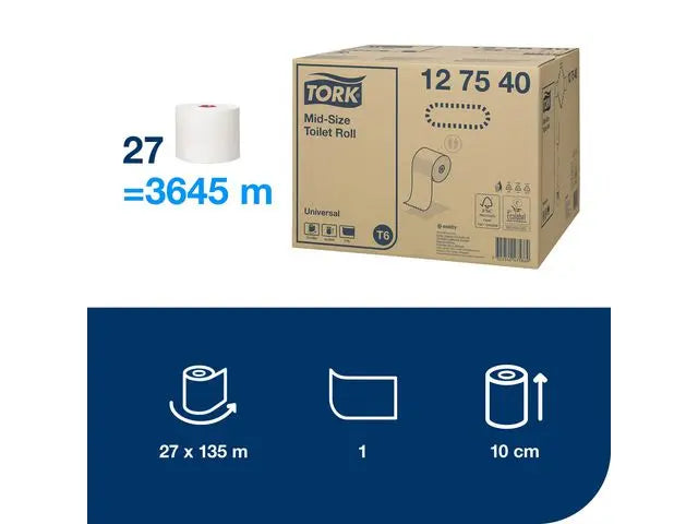 Toalettpapper TORK Uni T6 1-lag 27/fp - Primmeshiper