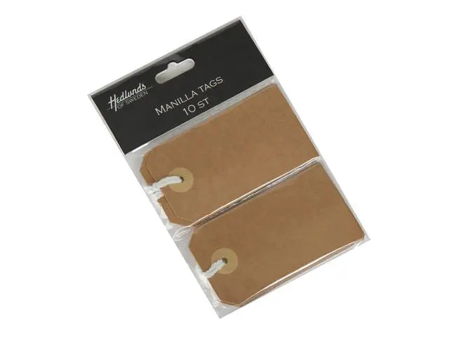 Etikett Manilla Tags 9x5cm kraft 10/fp - Primmeshiper