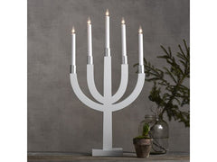 Electric candlestick 5 candles 35x67cm wood white