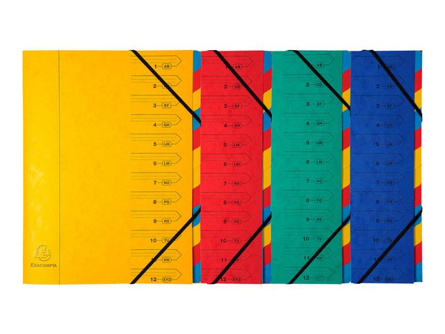 Sorteringsmapp EXACOMPTA A4 12-flik - Primmeshiper