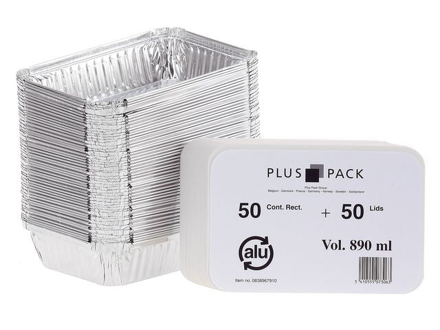 Aluminiumform inkl. lock 890ml 50/fp - Primmeshiper