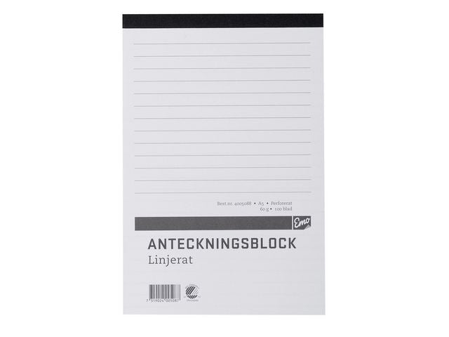 Anteckningsblock A5 100 blad perf linj - Primmeshiper