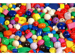 Träpärlmix 750g blandade färger - Primmeshiper