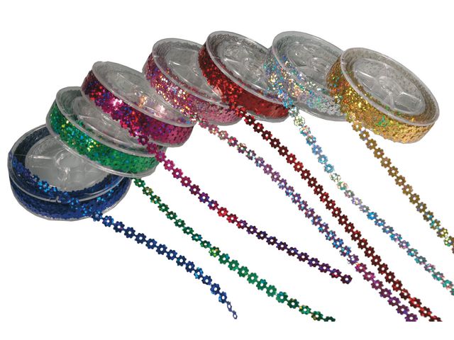 Paljetter för strykning 7 färgerx10m - Primmeshiper