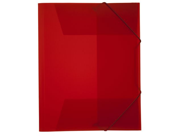 Gummibandsmapp plast 3-kl A4 transp/röd - Primmeshiper