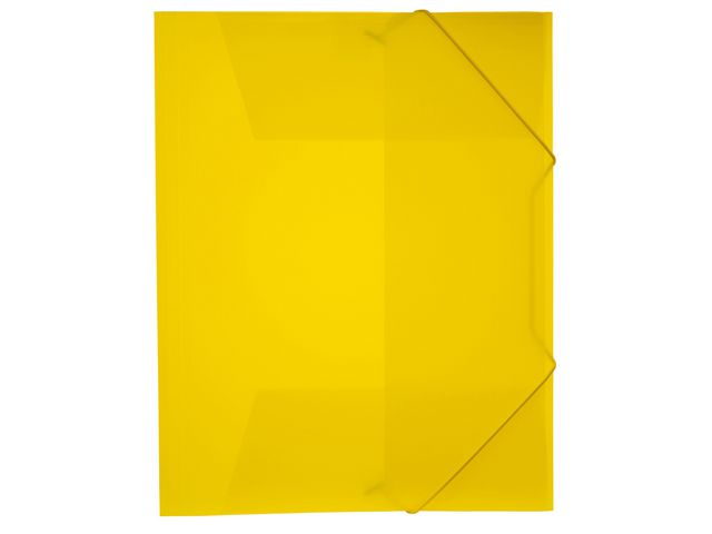 Gummibandsmapp plast 3-kl A4 transp/gul - Primmeshiper