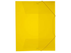 Gummibandsmapp plast 3-kl A4 transp/gul - Primmeshiper