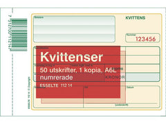Blankett kvittens numrerad A6L 2x50 blad - Primmeshiper
