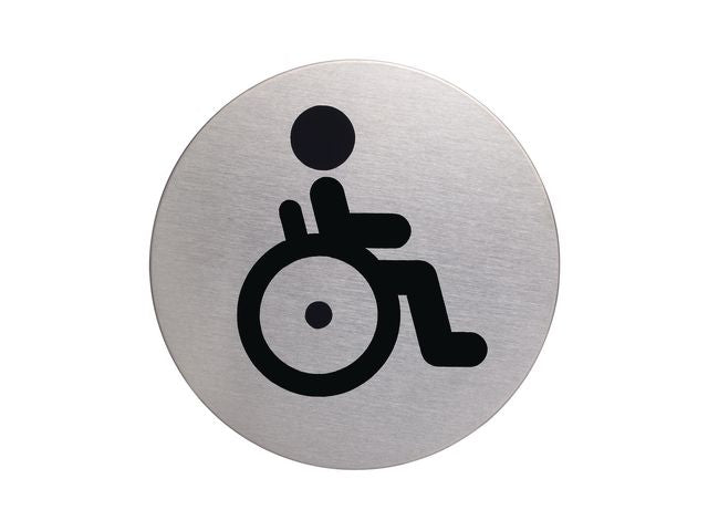 Skylt WC DURABLE 83mm borstat stål - Primmeshiper