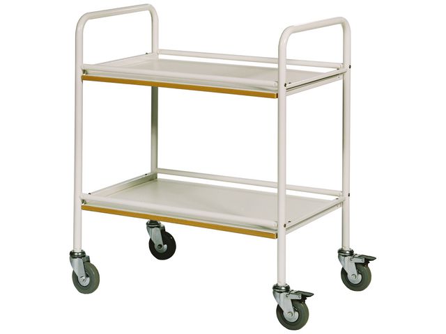 Rullbord 2 hyllplan handtag vit - Primmeshiper