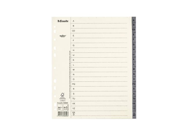 Pappregister Servo System A4+ A-Ö grå - Primmeshiper
