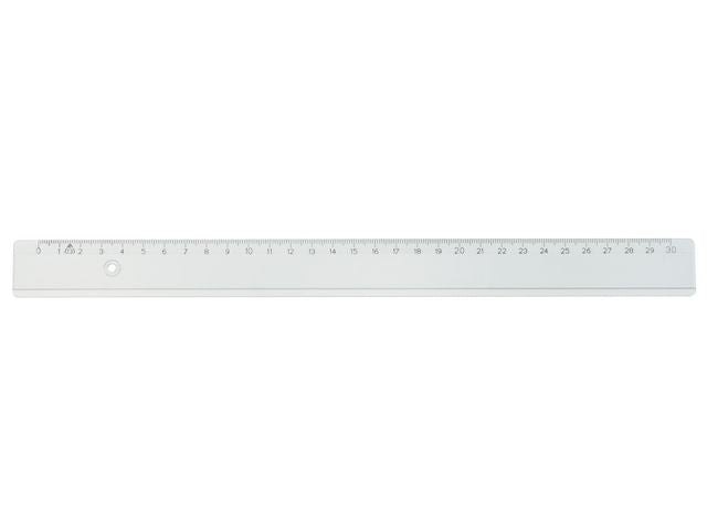 Linjal 30 cm cm/mm-gradering plast 10/fp Primmeshiper