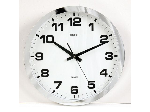 Väggur TIQ Ø40cm silver tystgående - Primmeshiper