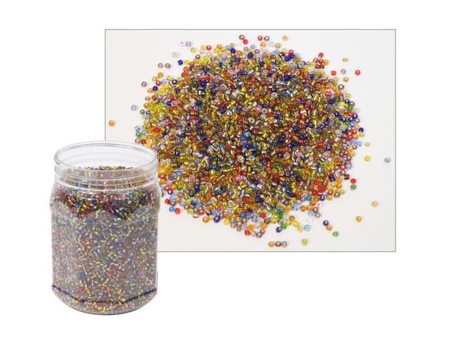 Glaspärlor 500g transp. blandade färger - Primmeshiper