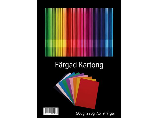 Kartong A5 220g 9 färger - Primmeshiper