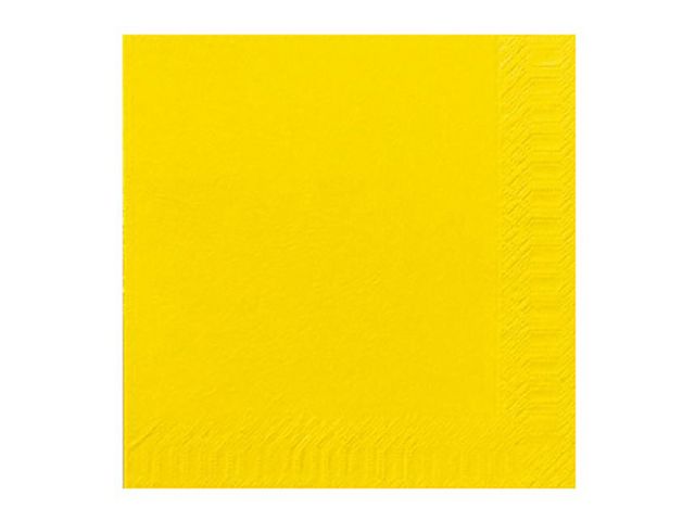 Servett 3-lags 33x33cm gul 125/fp - Primmeshiper