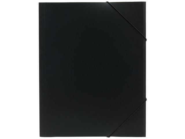 Gummibandsmapp plast 3-klaff A4 svart - Primmeshiper