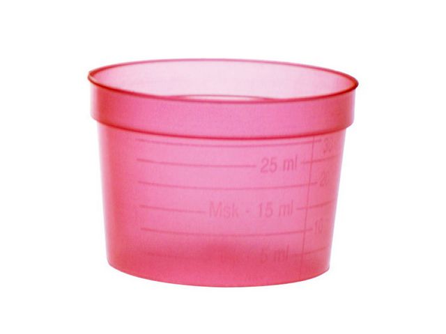 Medicinbägare bred röd kväll 30ml 50/fp - Primmeshiper