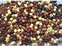 Träpärlor mix natur/brun 250gr ca 600st - Primmeshiper