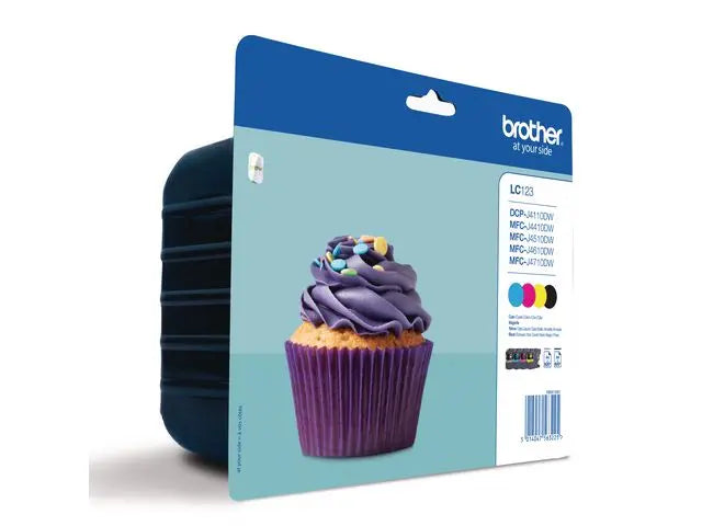 Bläckpatron BROTHER LC123 4 färger 4/fp - Primmeshiper