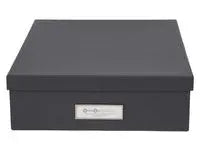 Förvaringsbox m.lock kartong A4 grå - Primmeshiper