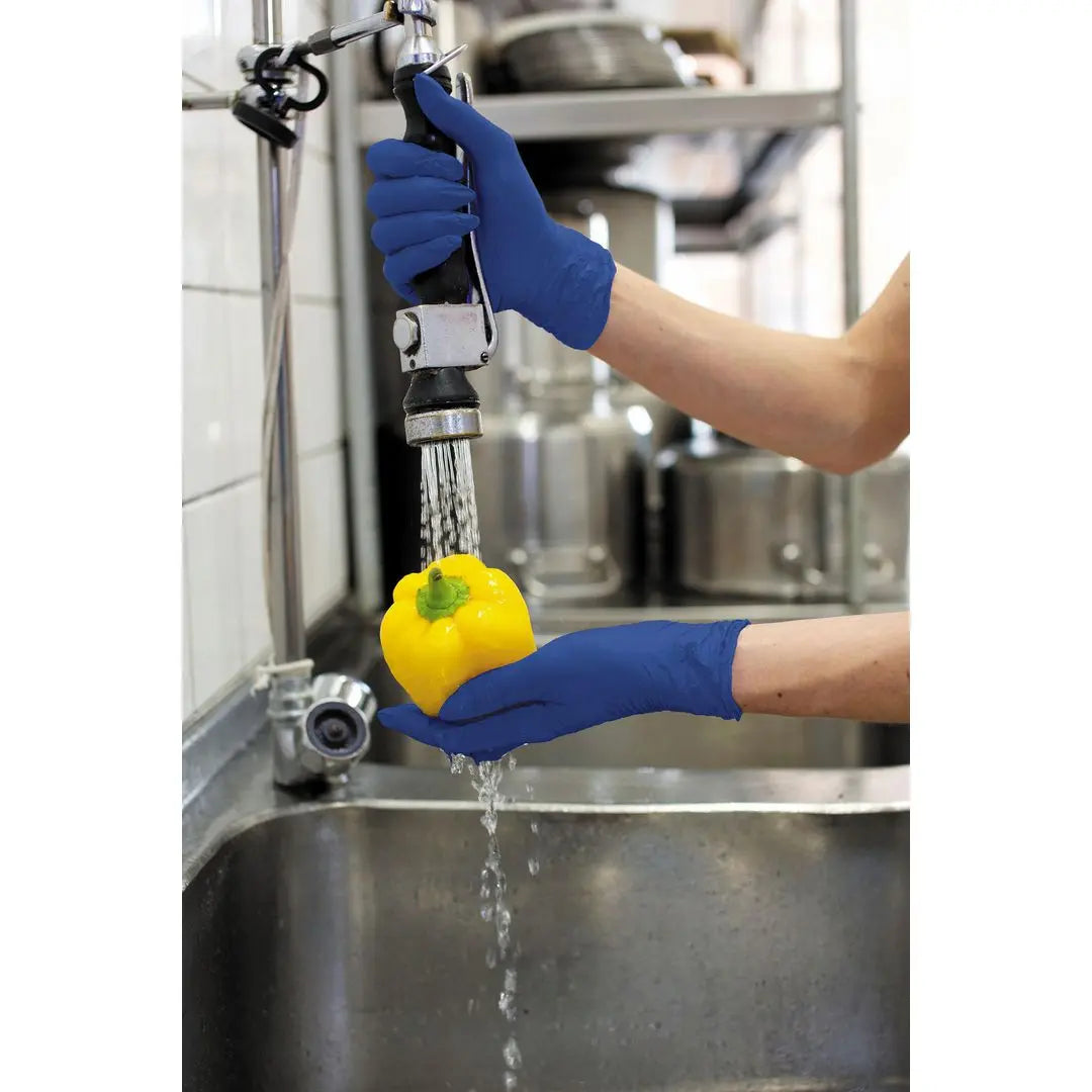 Livsmedelshandske Nitril blå L 200/fp Primmeshiper