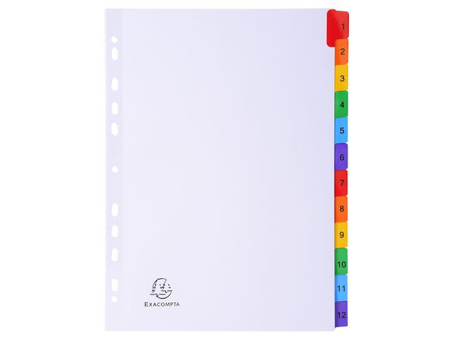 Kartongregister EXACOMPTA 1-12 multifärg - Primmeshiper