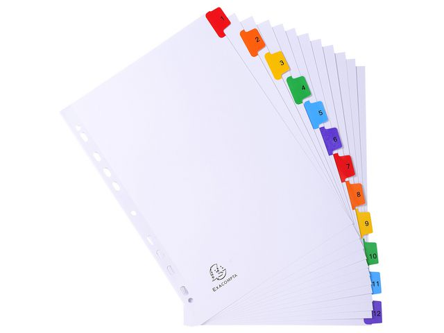 Kartongregister EXACOMPTA 1-12 multifärg - Primmeshiper