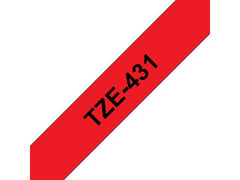 Tape BROTHER TZE431 12mm svart på röd - Primmeshiper