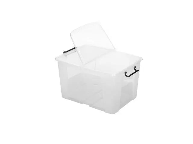 Plastlåda STRATA 65L klar med lock PP - Primmeshiper