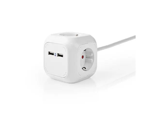 Grenuttag NEDIS jordad 4-väg + 2 USB - Primmeshiper
