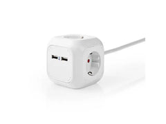 Grenuttag NEDIS jordad 4-väg + 2 USB - Primmeshiper