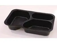 Form 1/4GN 3-fack svart 300/fp - Primmeshiper