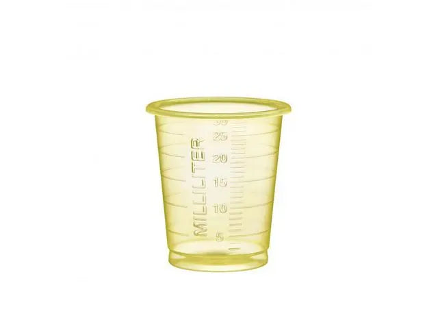 Medicinbägare Eco 30ml smal gul 90/fp - Primmeshiper