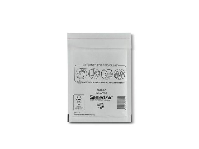 Bubbelpåse A000 110x160mm vit 100/fp - Primmeshiper