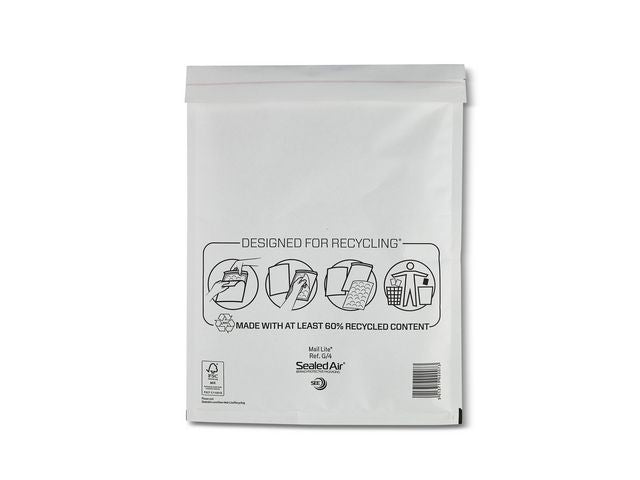 Bubbelpåse G4 240x330mm vit 50/fp - Primmeshiper