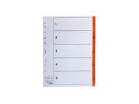 Register plastflik 1-5 orange 20/fp - Primmeshiper