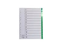 Register plastflik 1-12 grön 10/fp - Primmeshiper