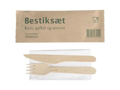 Besticksset trä med servett 400/fp - Primmeshiper