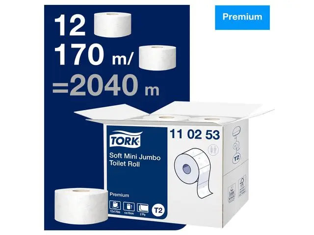 Toalettpapper TORK Pre T2 2-lag 12/fp - Primmeshiper