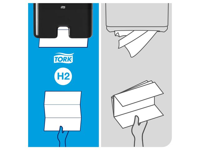 Dispenser TORK H2 Handduk svart - Primmeshiper